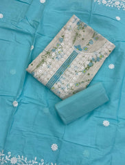 Fancy Chikankari Pure Cotton Suit Set - Yanchi