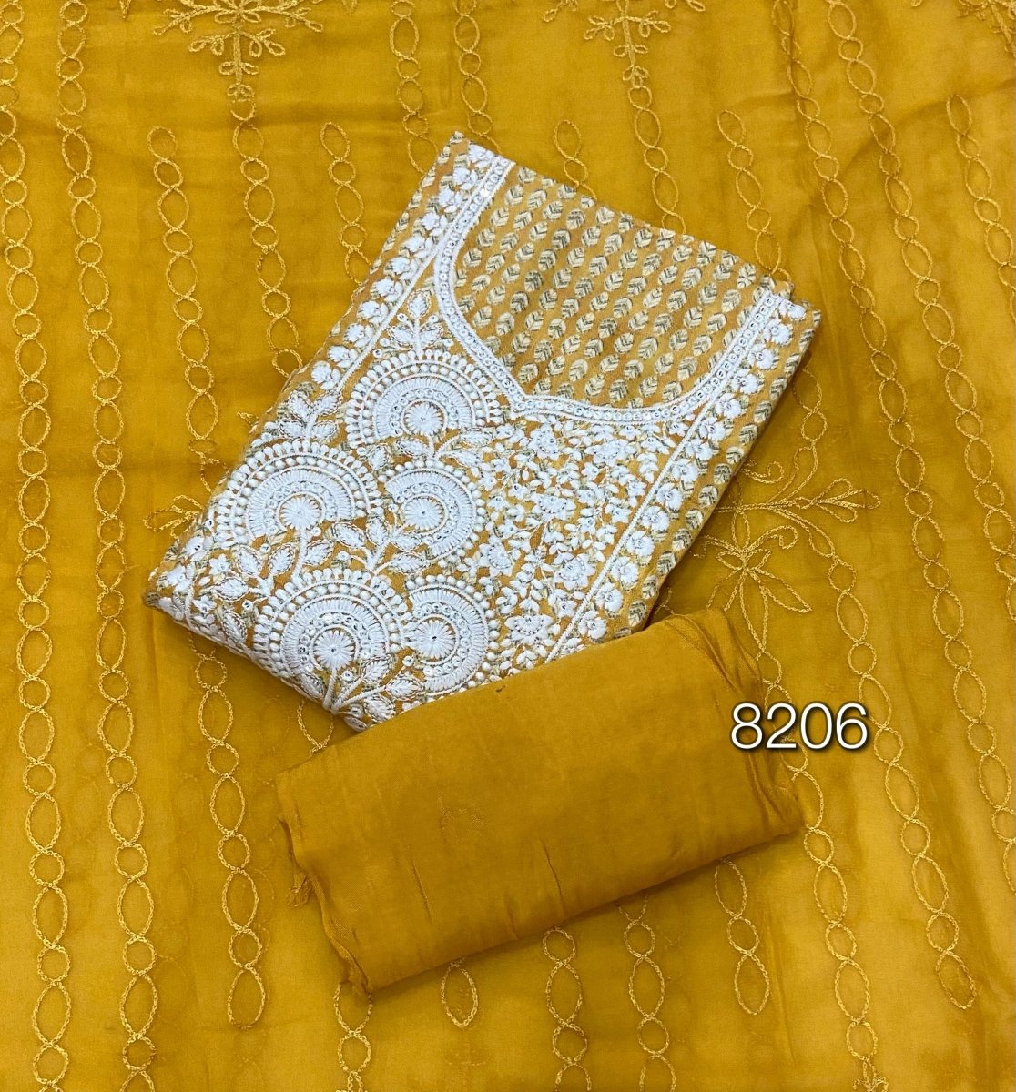 Fancy Chikankari Pure Cotton Suit Set - Yanchi