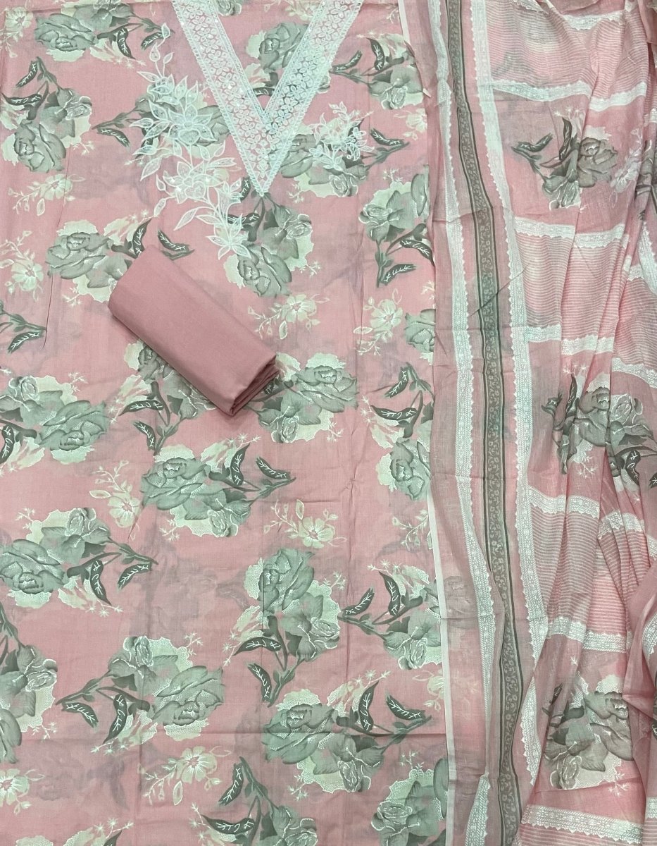 Fancy Chikankari Pure Cotton Suit Set - Yanchi