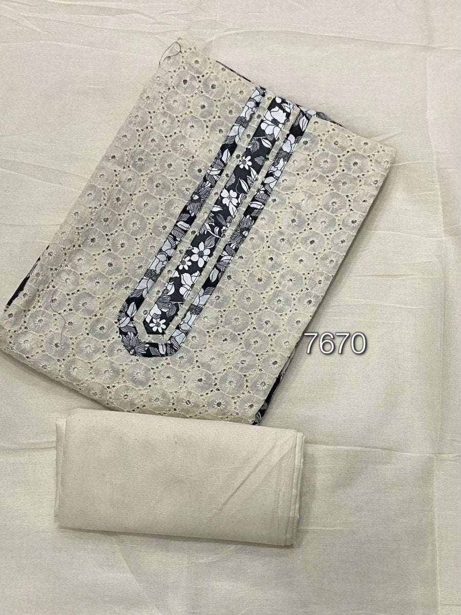 Fancy Chikankari Pure Cotton Suit Set - Yanchi