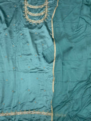 Fancy Crepe Silk Suit Set with Heavy Sequins Cutdana & Thread Work - Yanchi