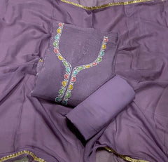 Fancy Crunchy Suit Set with Elegant Beads & Thread Work - Yanchi