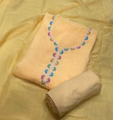 Fancy Crunchy Suit Set with Elegant Beads & Thread Work - Yanchi