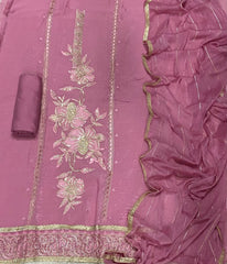 Fancy Crunchy Suit Set with Heavy Zari Thread Work - Yanchi