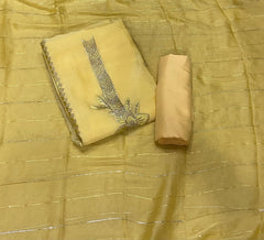 Fancy Crunchy Suit Set with Heavy Zari Thread Work - Yanchi