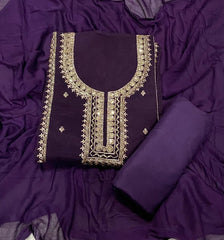 Fancy Crunchy Suit Set with Sequins Heavy Zari Thread Work - Yanchi