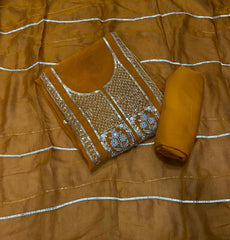 Fancy Crunchy Suit Set with Zari & Sequins Work - Yanchi