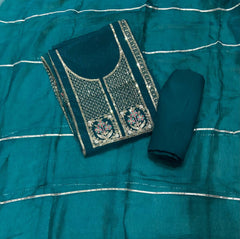 Fancy Crunchy Suit Set with Zari & Sequins Work - Yanchi