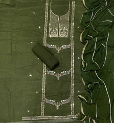 Fancy Crunchy Suit Set with Zari & Sequins Work - Yanchi