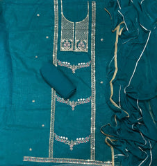 Fancy Crunchy Suit Set with Zari & Sequins Work - Yanchi
