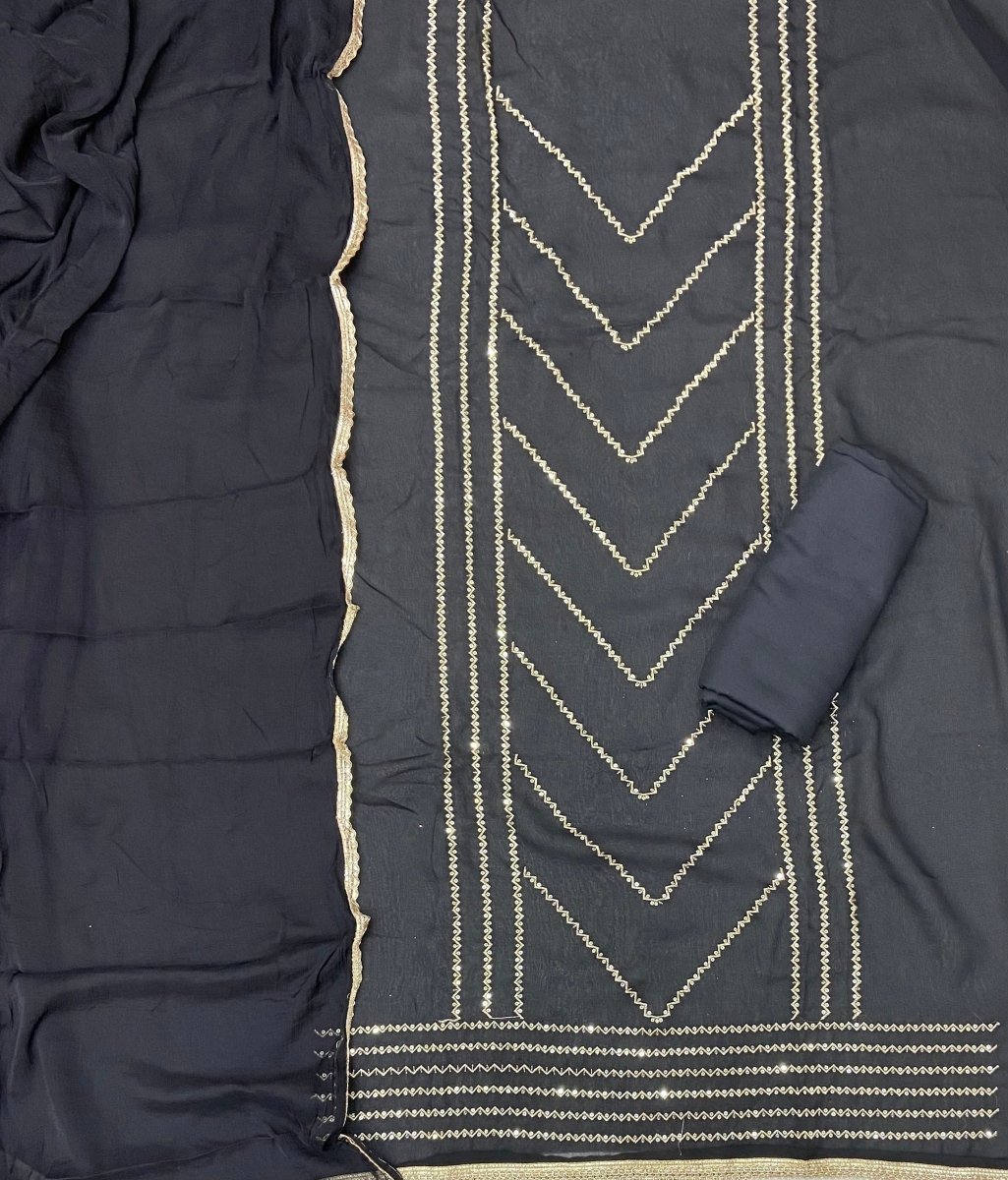 Fancy Georgette Suit Set with Heavy Sequins & Thread Work - Yanchi