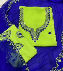 Fancy Georgette Suit Set With Sequins work - Yanchi