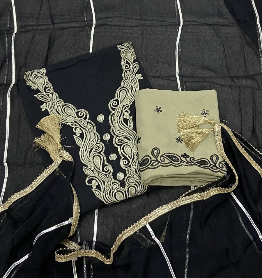 Fancy Georgette Suit Set With Sequins work - Yanchi