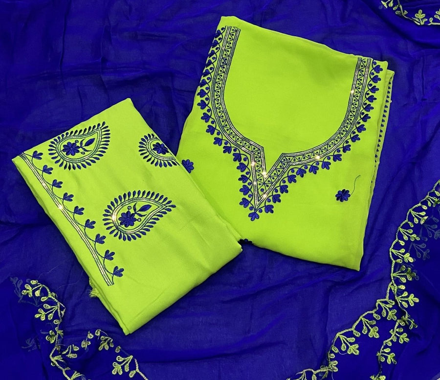 Fancy Georgette Suit Set With Sequins work - Yanchi