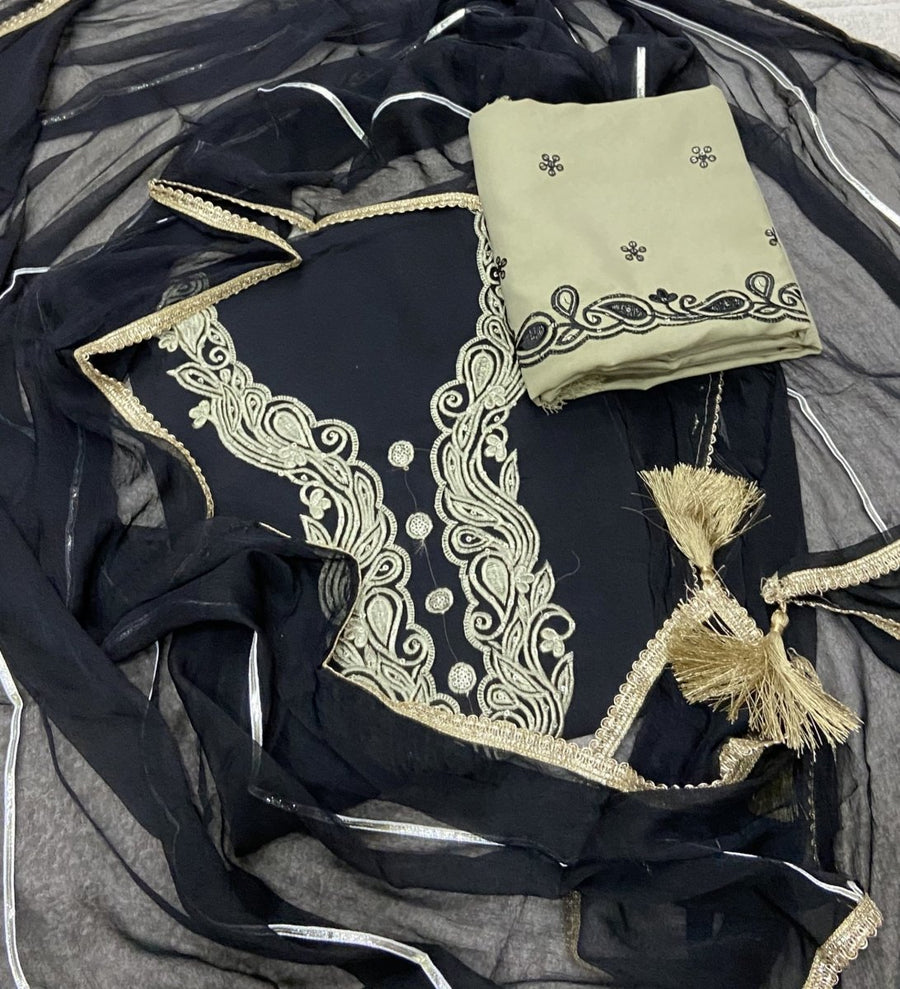 Fancy Georgette Suit Set With Sequins work - Yanchi