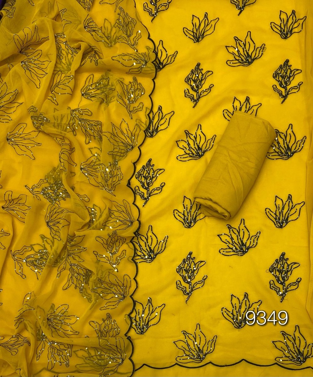 Fancy Georgette Thread & Sequins Work Suit Set - Yanchi