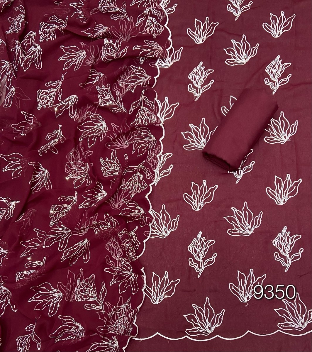 Fancy Georgette Thread & Sequins Work Suit Set - Yanchi