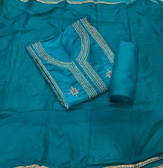 Fancy Glass Organza Suit Set with Cutdana & Zari Work - Yanchi