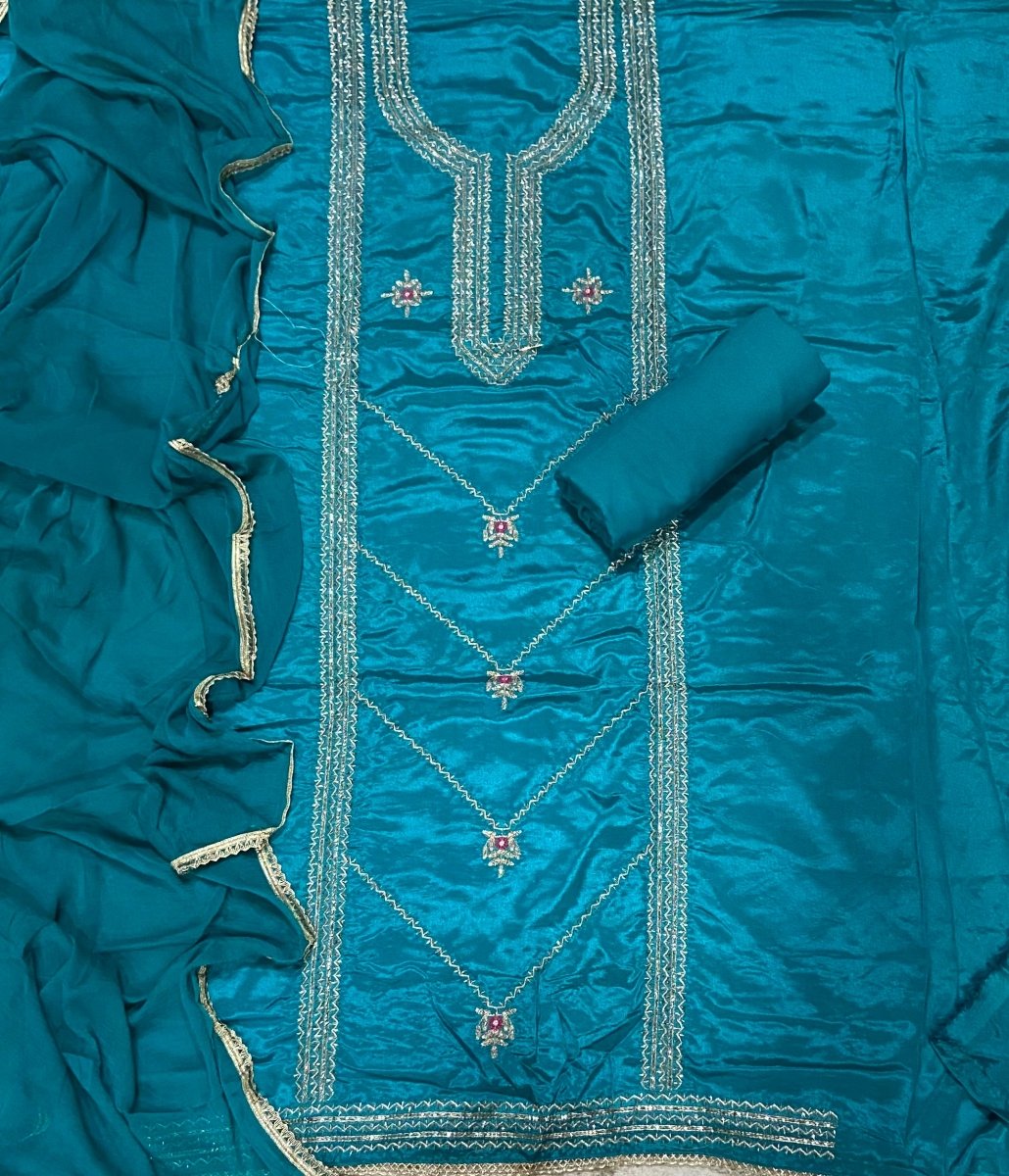 Fancy Glass Organza Suit Set with Cutdana & Zari Work - Yanchi