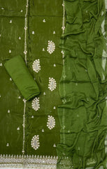 Fancy Glass Organza Suit Set with Elegant Sequins Work - Yanchi