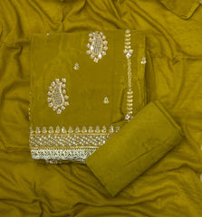 Fancy Glass Organza Suit Set with Elegant Sequins Work - Yanchi