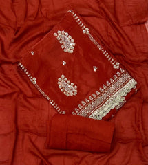 Fancy Glass Organza Suit Set with Elegant Sequins Work - Yanchi
