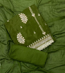 Fancy Glass Organza Suit Set with Elegant Sequins Work - Yanchi