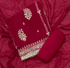 Fancy Glass Organza Suit Set with Elegant Sequins Work - Yanchi