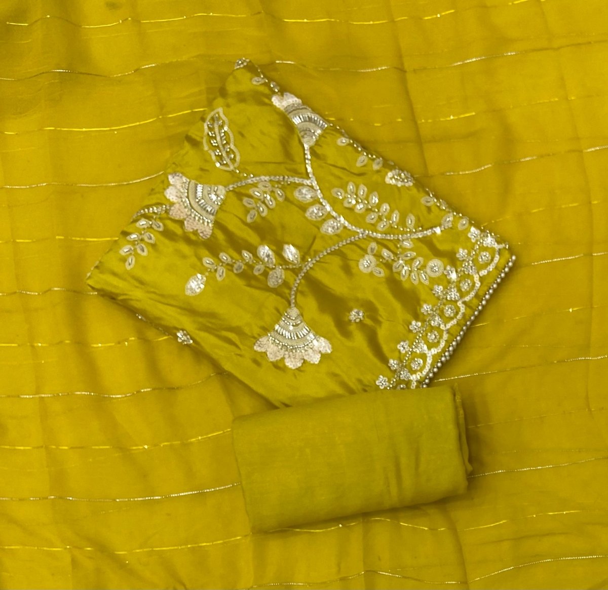 Fancy Glass Organza Suit Set with Elegant Sequins Work - Yanchi