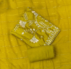 Fancy Glass Organza Suit Set with Elegant Sequins Work - Yanchi