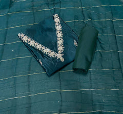 Fancy Glass Organza Suit Set with Heavy Beads & Sequins Work - Yanchi