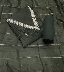 Fancy Glass Organza Suit Set with Heavy Beads & Sequins Work - Yanchi