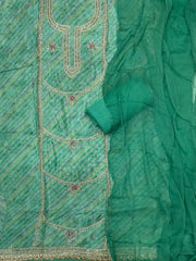 Fancy Glass Organza Suit Set with Heavy Pearl Cutdana & Swarovski Work - Yanchi