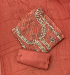 Fancy Glass Organza Suit Set with Heavy Pearl Cutdana & Swarovski Work - Yanchi