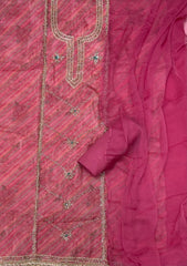 Fancy Glass Organza Suit Set with Heavy Pearl Cutdana & Swarovski Work - Yanchi