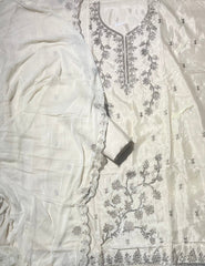 Fancy Glass Organza Suit Set with Heavy Sequins & Zari Work - Yanchi