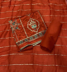 Fancy Glass Organza Suit Set with Heavy Zari Thread & Sequins Work - Yanchi