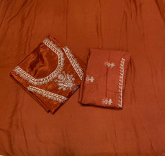 Fancy Glass Organza Suit Set with Heavy Zari Thread Work - Yanchi