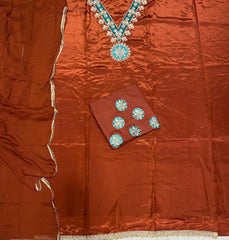 Fancy Glass Organza Suit Set with Heavy Zari Thread Work - Yanchi