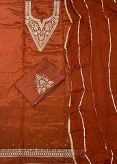 Fancy Glass Organza Suit Set with Heavy Zari Thread Work - Yanchi
