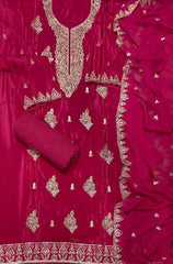 Fancy Glass Organza Suit Set with Stone & Zari Work - Yanchi