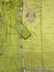 Fancy Glass Organza Suit Set with Thread Embroidery & Sequins Work - Yanchi