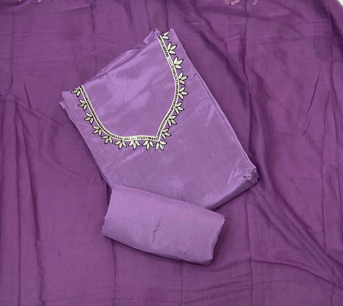 Fancy Glass Organza Suit Set with Thread Embroidery & Sequins Work - Yanchi