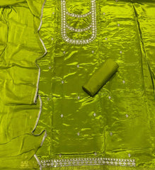 Fancy Glass Organza Suit Set with Zari Thread & Sequins Work - Yanchi