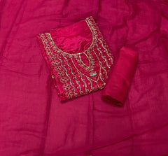 Fancy Glass Organza Suit Set with Zari Thread & Sequins Work - Yanchi