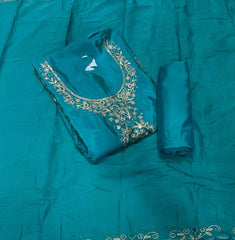 Fancy Glass Organza Suit Set with Zari Thread & Sequins Work - Yanchi