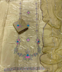 Fancy Glass Organza Suit Set with Zari Thread & Sequins Work - Yanchi