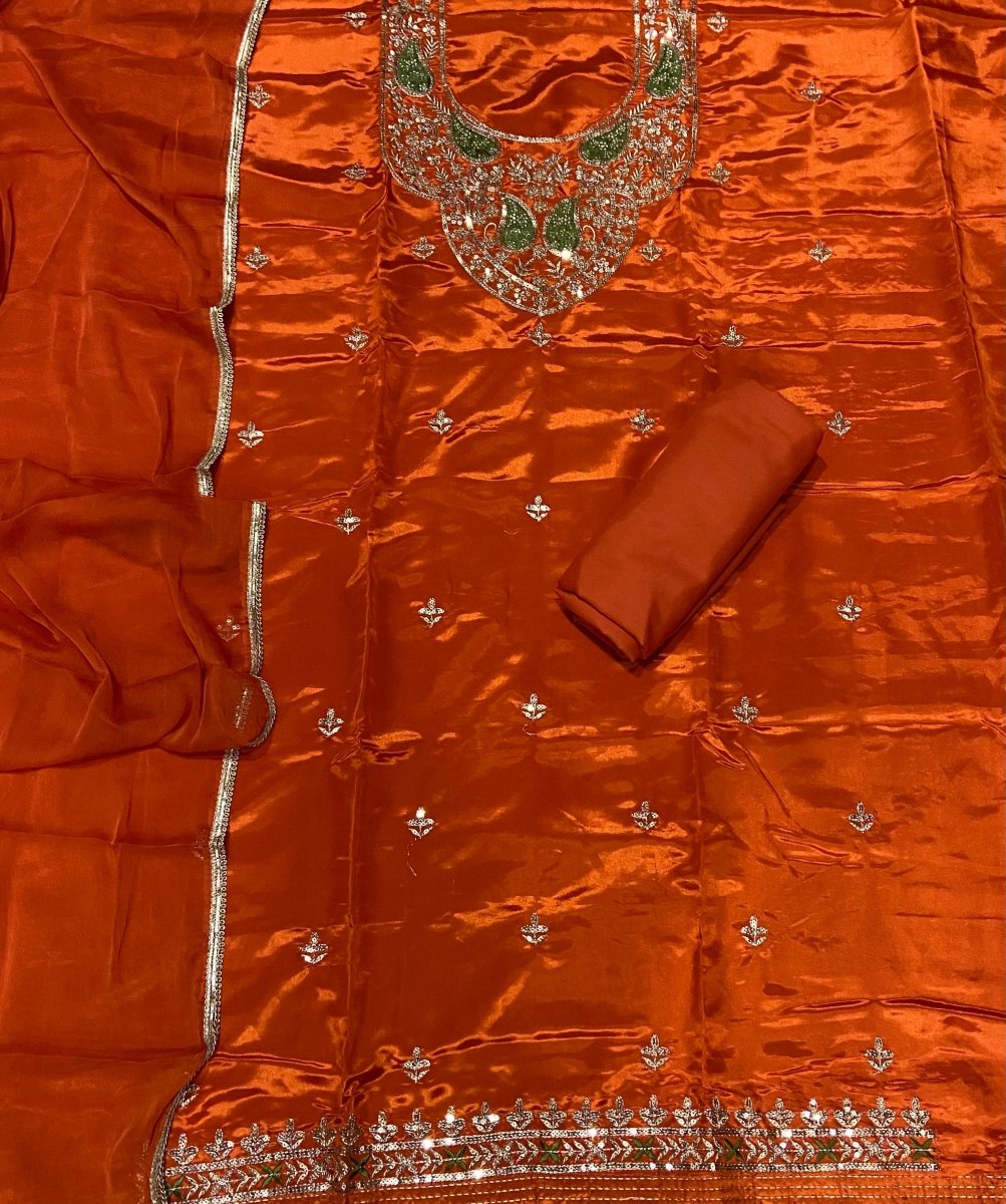 Fancy Glass Organza Suit Set with Zari Thread & Sequins Work - Yanchi