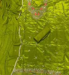 Fancy Glass Organza Suit Set with Zari Thread & Sequins Work - Yanchi