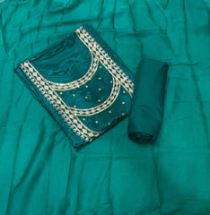 Fancy Glass Organza Suit Set with Zari Thread & Sequins Work - Yanchi